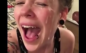 Teen Slut Takes A Massive Messy Facial