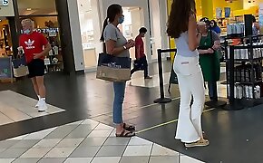 Teen In White Pants Voyeur At The Mall