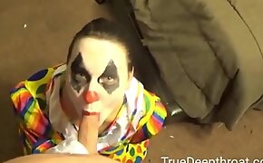 Deepthroat Wild Puke Clown Gets Rough Deepthroat Facefuck CUM down Throat ending!