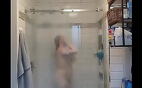 Spy  - Curvy Blonde Teen Plays With Pussy And Takes Sexy Shower