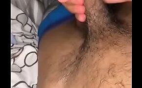 Playing with my uncut meat horny as fuck