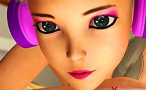 3dxpassion video free online  Cute teenage gamer girl with headphones gets fucked by a midget pervert in the living room