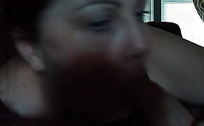My chubby mom at it again worshiping my big dick with her mouth