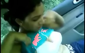 Indian wife showing boobs in car