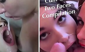 Cum on Two Girls: Facial Compilation with Cum Play and Cum Swallow -Featuring Eden Sin, Brooke Johnson