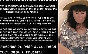 Dirtygardengirl deep anal horse cock dildo and prolapse