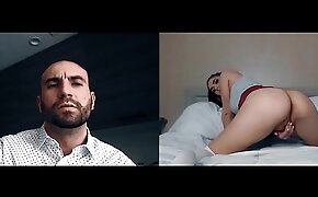 Sexy Athena Faris webcam masturbation while bald stud watches
