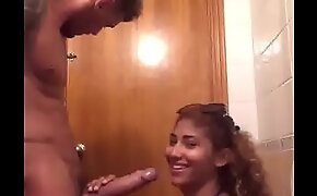 Fit Spanish Girl Choking On A Big Cock