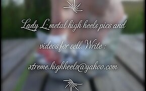 Lady L sexy metal mules (video short version)