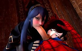 Spider-Man gets his dick suck by Lucina and Ruby