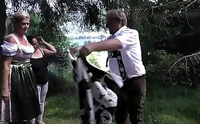 wild german outdoor fuck orgy