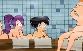 Amy Wong Flashing Tits in the Sauna - Futurama Animated