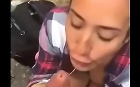 Blowjob Outdoor With Cum In Mouth