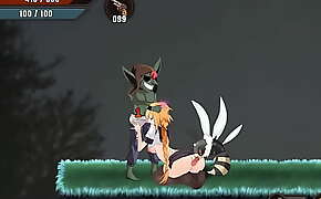 Cute blonde girl hentai having sex with goblins and monsters man in the forest in Mission Code Coco hentai game xxx