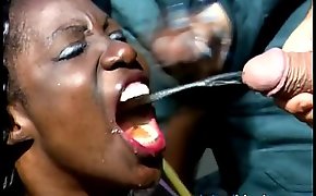 Builders piss adjacent to black girl's mouth