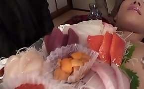 CAM2REAL IR - business bobtail eat sushi out of a naked gals setting up