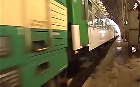 crazy real groupsex orgy in a public train