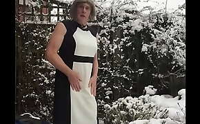 Snow Scene - Black and White Dress - Johanna Clayton