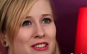 Horny doll gets cumshot on her complexion sucking all the semen