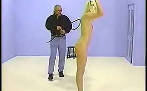 Tall Blondie Ingrid's naked whipping