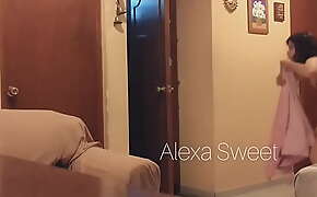 Flashing delivery pizza guy Alexa Sweet hotwife