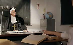 Nun punished her student with a threesome after a detention