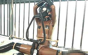 Rope bondage and gas mask airplay