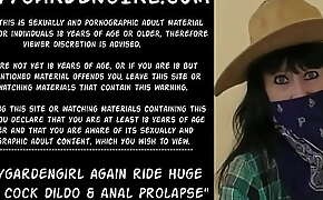 Dirtygardengirl again ride huge horse cock dildo and anal prolapse