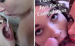 Cum on Two Girls: Amateur Facial Compilation with Cum Play, Cum Swap and Cum Swallow
