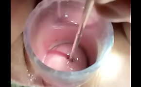 Moaning with pleasure from sound in cervix