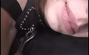 Horny blonde loves to be tied up and chained to her horny nipples
