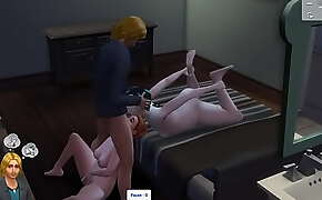 Sims 4 Eire Sky joins Hannah and Jimmy for oral threesome