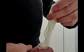 play with used cumfilled condom from stranger