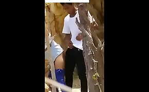 Myanmar couple fuck in public in the forest