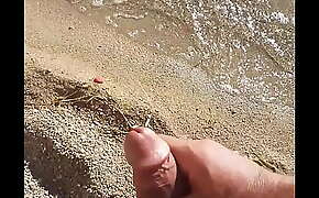 ibizabigcock cumshot on the beach in ibiza
