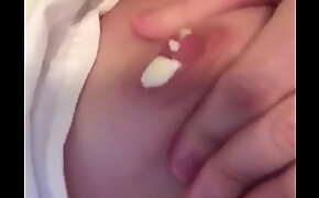 Squirting milk from my lactating tits