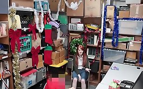 Redheaded criminal blows store manager