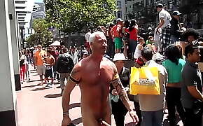 Totally naked at the gaypride !