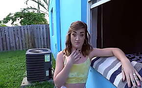 Kat Monroe Blackkmailed By Her Stepbro Into Fucking in the BackYard