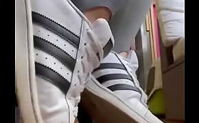 Adidas superstar and foot tease