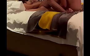 Indian milf wife blindfolded surprised and fucked with 12 inch dildo at hotel
