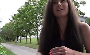 Tattooed reality babe POV fucked outdoor in public after BJ