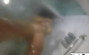 Hot Pornstar Nicole Aniston takes a long steamy shower