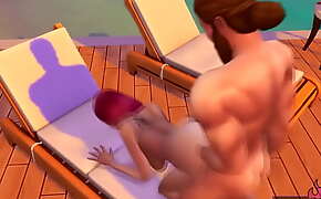 I Sunbathe Naked With my Boyfriend And he Fucks me Hard For Valentine's Day - Sexual Hot Animations