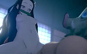 nezuko rinding inosuke hot animation with sexy breasts greatm8 1080p