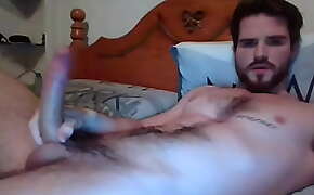 Fuzzy Hunk Cums on Abs