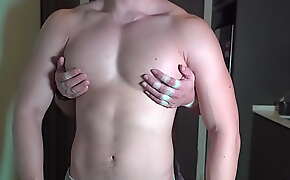 Hot Pecs and Nipples rubbing each other! So hot!?