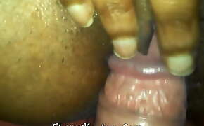 Sticking Just the tip in Extremely Juicy Ebony Pussy