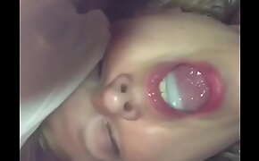 Brit girl Alison slo-mo of sucking cock and cum in mouth , hmmmmm