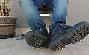 PUTTING ON THE WORK BOOT - MLV06 (OLD BOOT)
